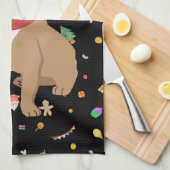 子犬の休日への愛：かわいいキッチンタオル キッチンタオル (四つ折り)