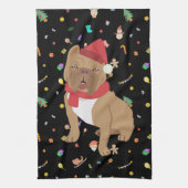 子犬の休日への愛：かわいいキッチンタオル キッチンタオル (縦)