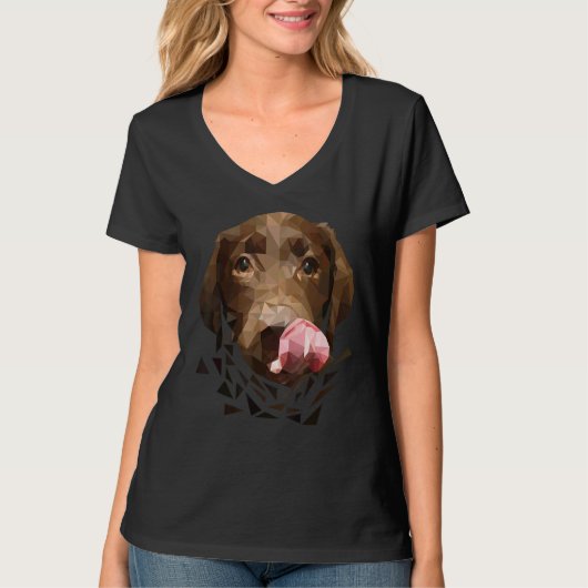 子犬の低ポリゴンラブラドール画像 Tシャツ (正面)