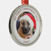 子犬の写真のクリスマスオーナメント メタルオーナメント (右)