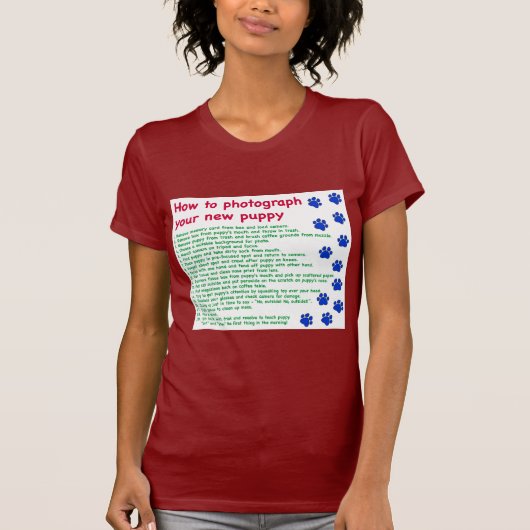 子犬の写真を撮る方法 Tシャツ (正面)