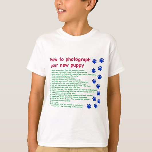 子犬の写真を撮る方法 Tシャツ (正面)