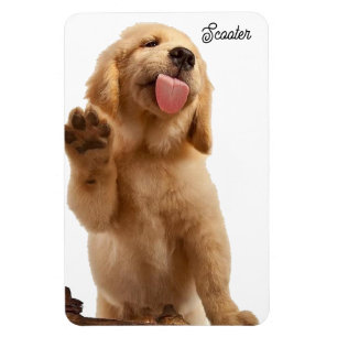 子犬の写真を追加する名前4 x 6冷蔵庫マグネット マグネット
