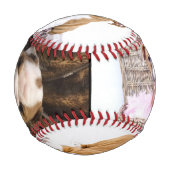 子犬の写真コラージュ記念品 野球ボール (裏面)