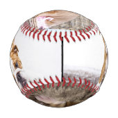 子犬の写真コラージュ記念品 野球ボール (正面)