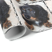 子犬の写真ボーンズのフレームラッピング紙 ラッピングペーパー (ロールコーナー)