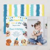 子犬の写真招待状 招待状 (正面/裏面)