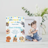 子犬の写真招待状 招待状 (スタンド正面)