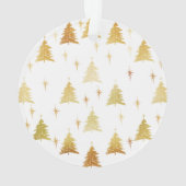 子犬の初めてのクリスマスが白と金ゴールド オーナメント (裏面)