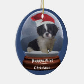 子犬の初めてのクリスマスのオーナメント セラミックオーナメント (右)