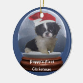 子犬の初めてのクリスマスのオーナメント セラミックオーナメント (左)
