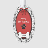 子犬の初めてのクリスマスまたは記念 オーナメント (正面)