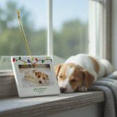 子犬の初めてのクリスマスカラフル写真 セラミックオーナメント