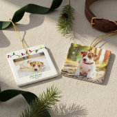 子犬の初めてのクリスマスカラフル写真 セラミックオーナメント