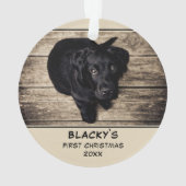 子犬の初めてのクリスマスパーソナライズされたペットの写真 オーナメント (裏面)