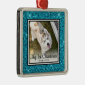 子犬の初めてのクリスマスフォト メタルオーナメント (右)