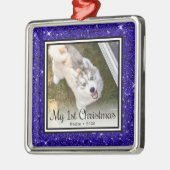 子犬の初めてのクリスマスフォト メタルオーナメント (左)