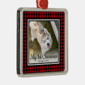子犬の初めてのクリスマスフォト メタルオーナメント (右)