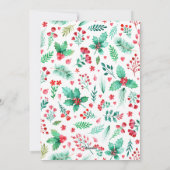 子犬の初めてのクリスマス写真水彩植物学 シーズンカード (裏面)