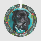 子犬の初めてのクリスマス写真 オーナメント (裏面)