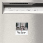 子犬の初めてのクリスマス写真 マグネット (インサイチュ (食洗機))