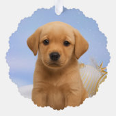 子犬の初めてのクリスマス記念 オーナメントカード (裏面)
