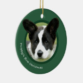 子犬の初めてのクリスマス(カーディガンのウェルシュコーギー) セラミックオーナメント (右)