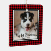 子犬の初めてのクリスマス セラミックオーナメント (右)