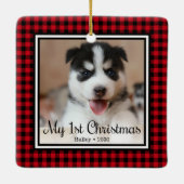 子犬の初めてのクリスマス セラミックオーナメント (裏面)