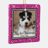 子犬の初めてのクリスマス セラミックオーナメント (右)