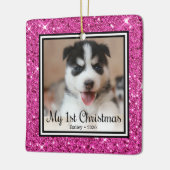 子犬の初めてのクリスマス セラミックオーナメント (左)