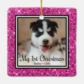 子犬の初めてのクリスマス セラミックオーナメント (裏面)