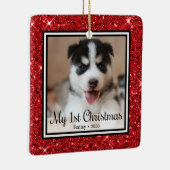 子犬の初めてのクリスマス セラミックオーナメント (右)