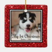 子犬の初めてのクリスマス セラミックオーナメント (裏面)