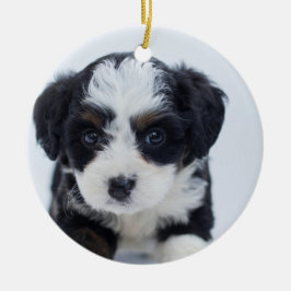 子犬の初めてのクリスマス セラミックオーナメント