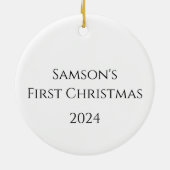 子犬の初めてのクリスマス セラミックオーナメント (裏面)