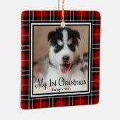 子犬の初めてのクリスマス セラミックオーナメント (右)