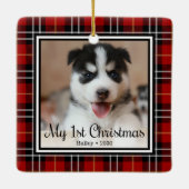 子犬の初めてのクリスマス セラミックオーナメント (裏面)