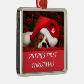 子犬の初めてのクリスマス メタルオーナメント (右)