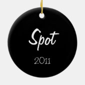 子犬の初めてのクリスマス(ラブラドル・レトリーバー犬) セラミックオーナメント (裏面)