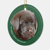 子犬の初めてのクリスマス(ラブラドル・レトリーバー犬) セラミックオーナメント (左)
