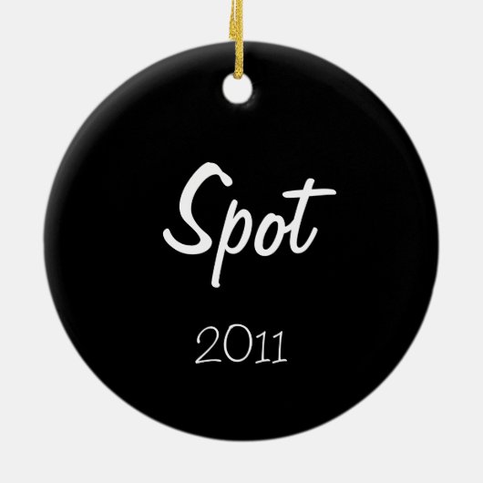 子犬の初めてのクリスマス(平ら上塗を施してあるレトリーバー) セラミックオーナメント (裏面)