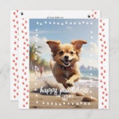 子犬の初めてのクリスマス 招待状 (正面/裏面)