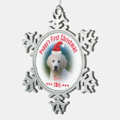 子犬の初めてのクリスマス |犬名 スノーフレークピューターオーナメント (右)