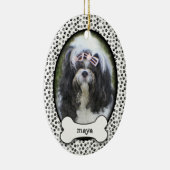 子犬の初めてのクリスマス・養犬・日付 セラミックオーナメント (右)