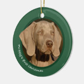子犬の初めてのクリスマス(Weimaraner) セラミックオーナメント (左)