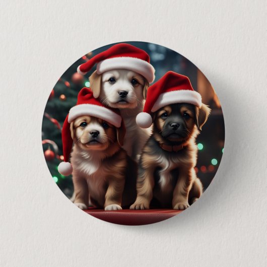 子犬の前足ボタン 缶バッジ (正面)