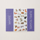 「子犬の力」と子犬のパズルとの名前をカスタムする。 ジグソーパズル (横)