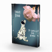 子犬の匂いを嗅ぐのに時間を要感動的する フォトブロック (右)