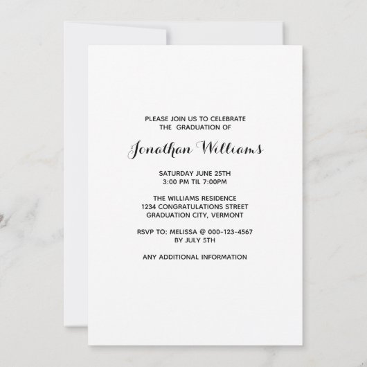 子犬の卒業パーソナライズされたパーティー 招待状 (裏面)